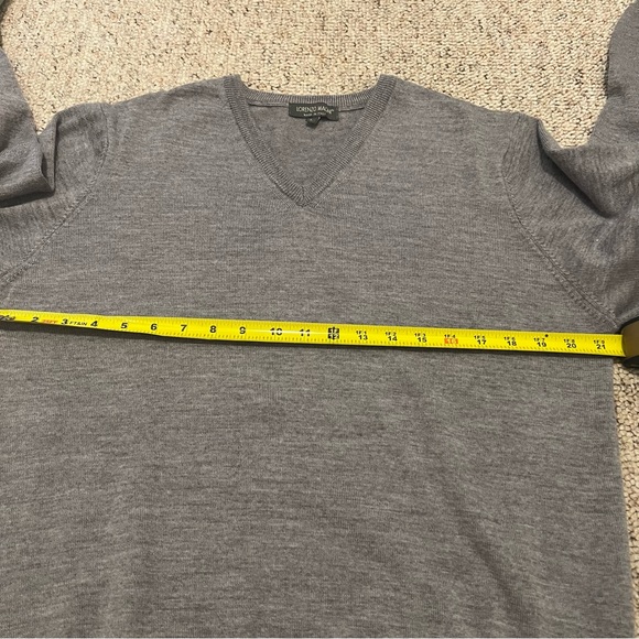 Lorenzo Magni Sweater Men's Large Gray V-Neck 100% Wool Made In Italy - Picture 7 of 9